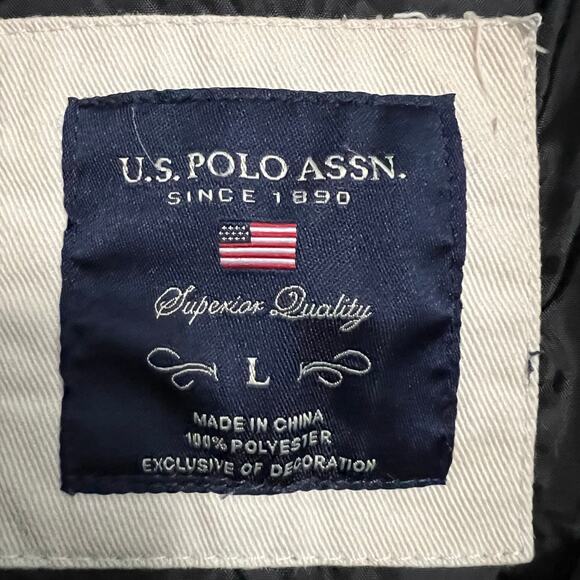 US Polo Assn Black Puffer Vest Full Zip‎ Size Large - Picture 9 of 9